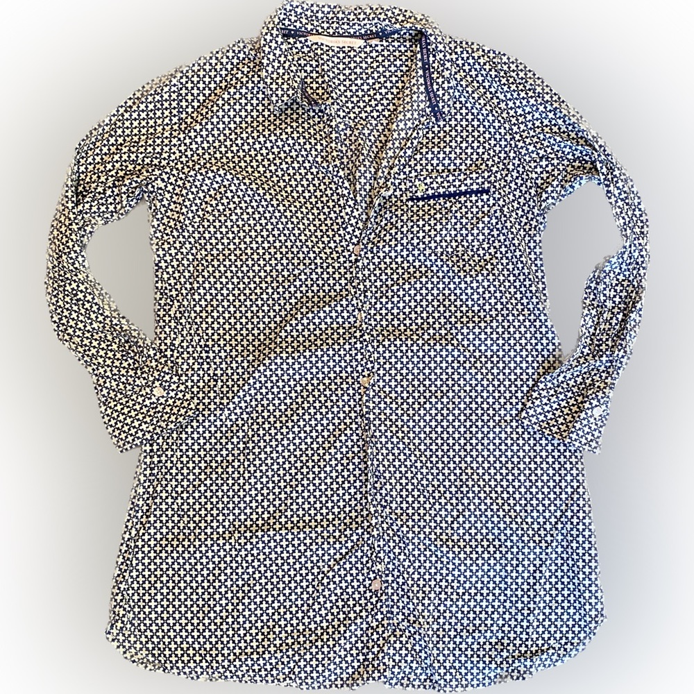 Victoria Secret 100% Cotton Button-up Nightgown / Color: Blue / Size: L